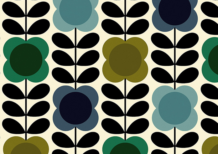 Orla Kiely Spot Flower Stem, Blue & Green - Made to Measure Curtains - Image 8